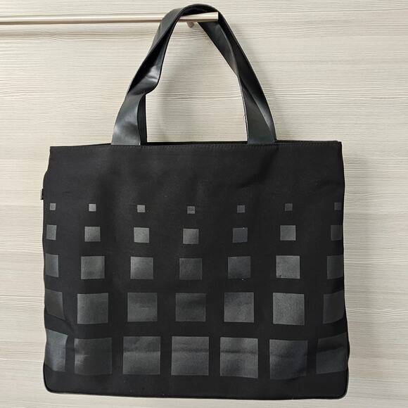 Givenchy Parfums Logo Tote Bag Fabric Black Lined Nylon PVC Shopper Weekend - Picture 6 of 16